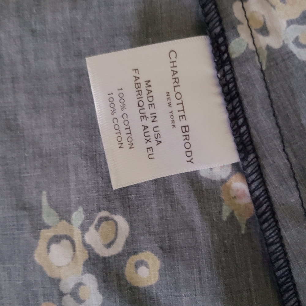 Charlotte Brody Cotton Dress Navy Button Front Dress Medium Made in USA - Picture 6 of 12